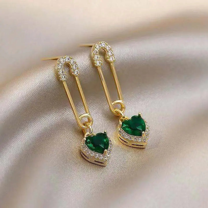 Amarisse™ - Viridelle Gold Dangle Earrings