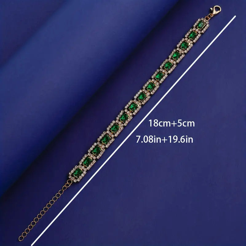 Emerald Elegance™ - Bold Gold Bracelet