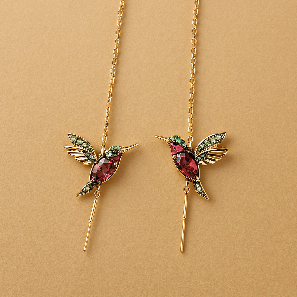 Hummingbird™ - Enamel and Zirconia Earrings