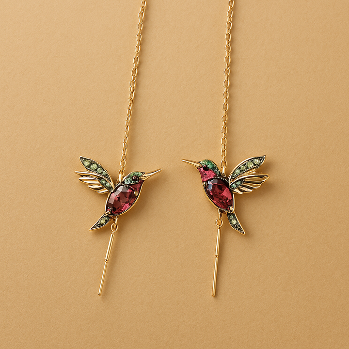 Hummingbird™ - Enamel and Zirconia Earrings