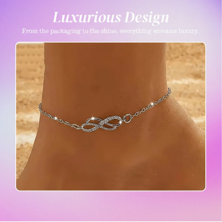 Dana™ - Elegant Infinity Charm Silver Anklet
