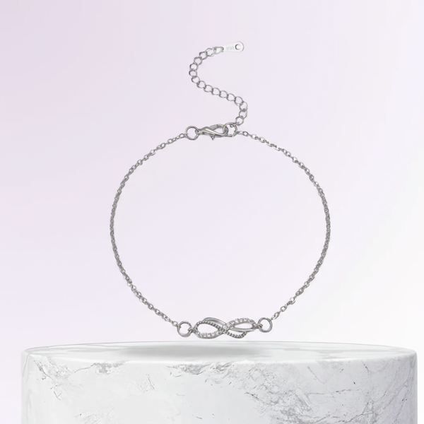Dana™ - Elegant Infinity Charm Silver Anklet