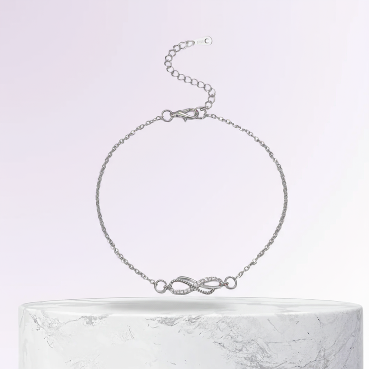 Dana™ - Elegant Infinity Charm Silver Anklet