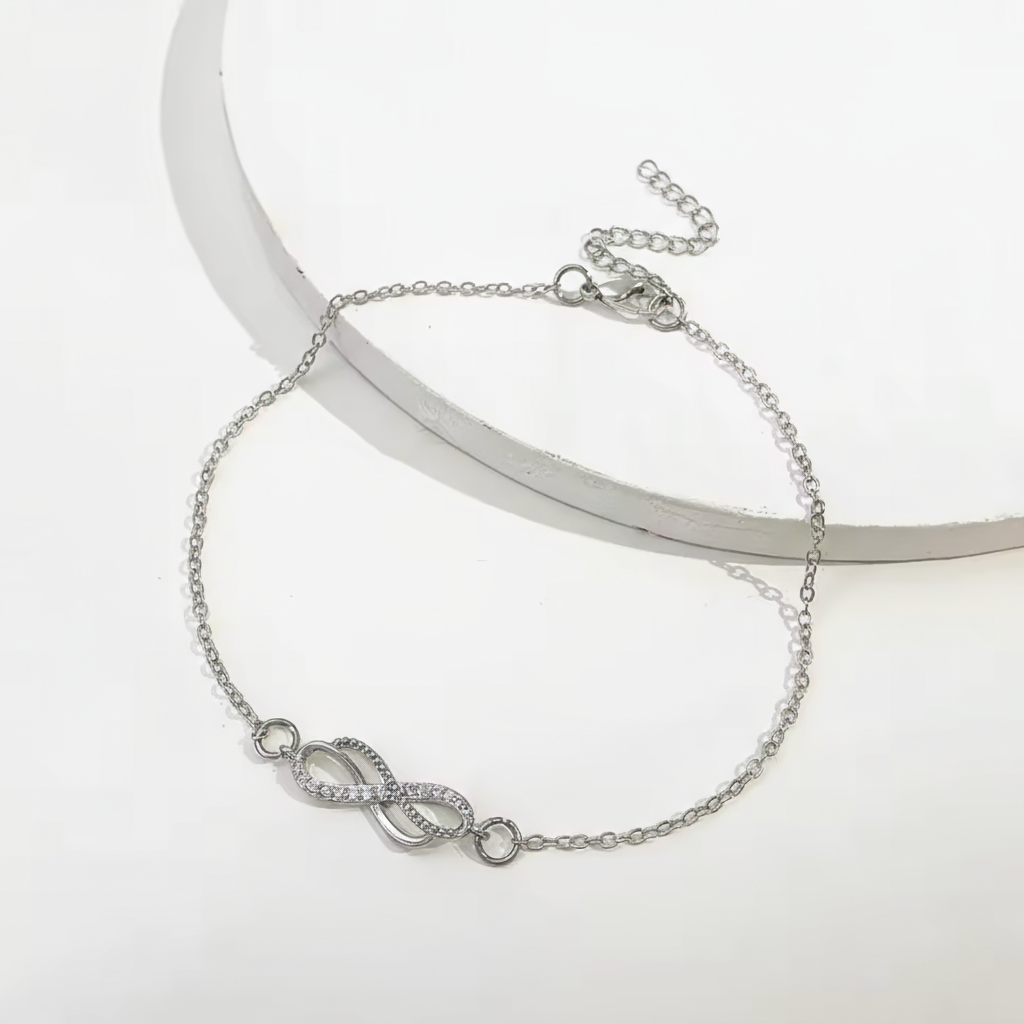 Dana™ - Elegant Infinity Charm Silver Anklet