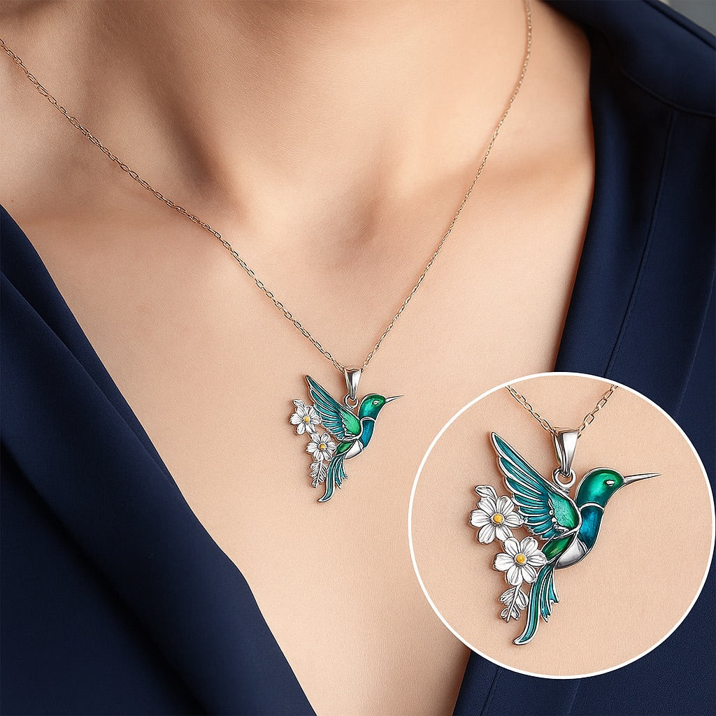 Hummingbird Elegance Necklace Set with Complimentary Earrings – Special Limited Edition