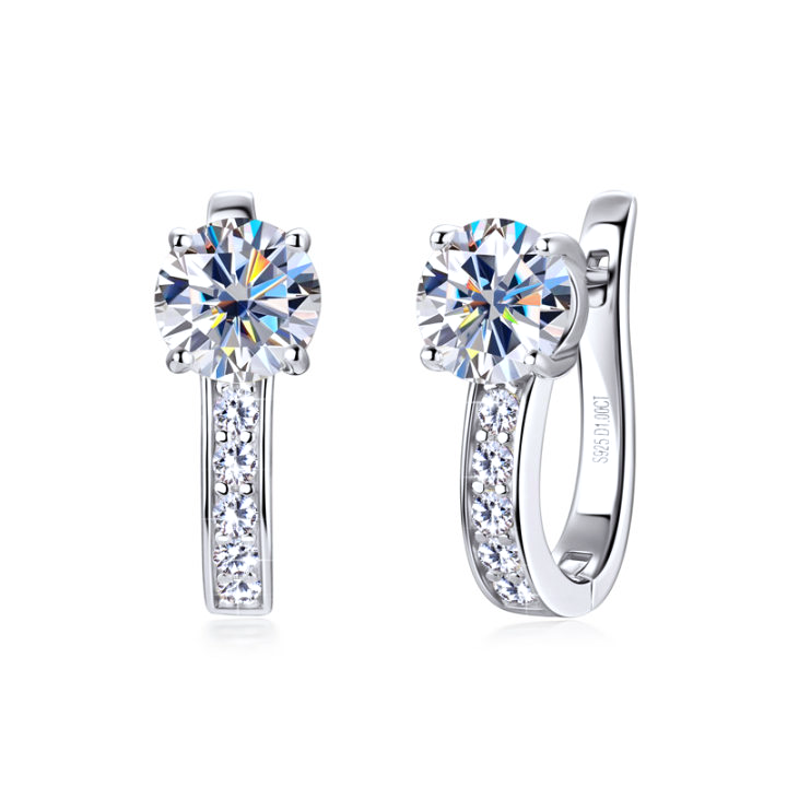 Channel™ - Gold Moissanite Huggie Earrings