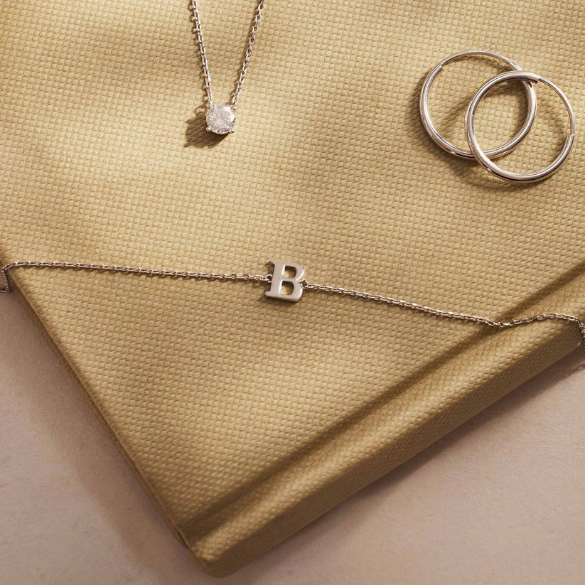 Vita Signa™ - White Gold Initial Bracelet