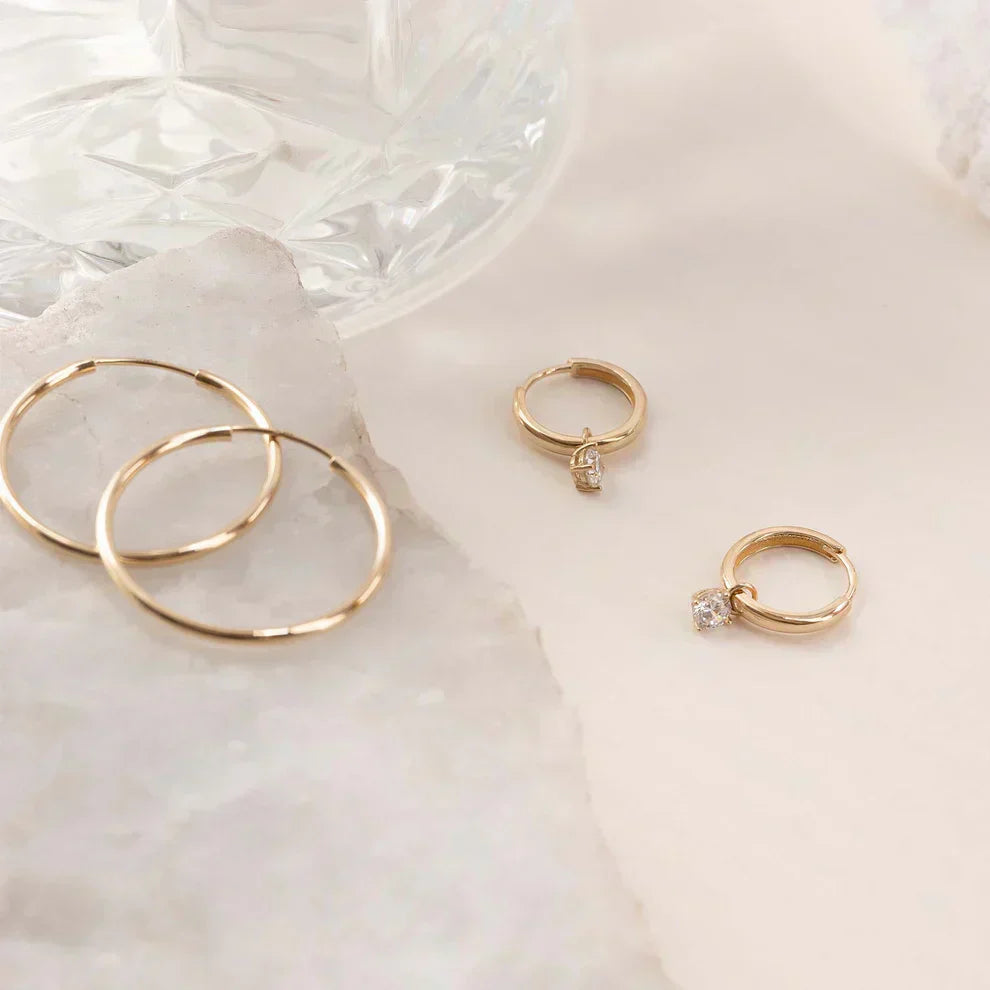 Celeste™ - Gold Stone Hoop Earrings