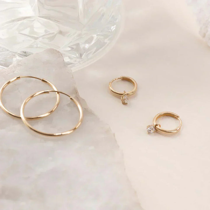 Celeste™ - Gold Stone Hoop Earrings