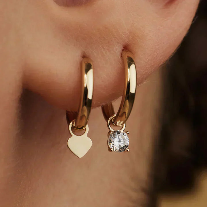 Celeste™ - Gold Stone Hoop Earrings