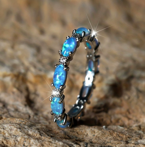 Opal Elegance™ - Blue Gold Ring