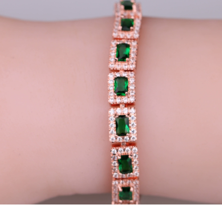 Emerald Green Luxe Bracelet | Gold