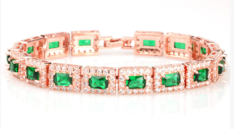 Emerald Green Luxe Bracelet | Gold