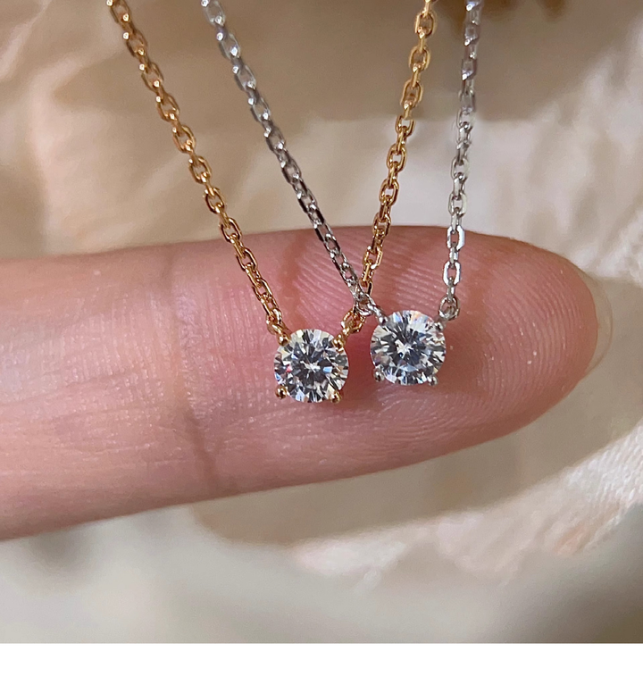 Clea™ - Gold Moissanite Necklace
