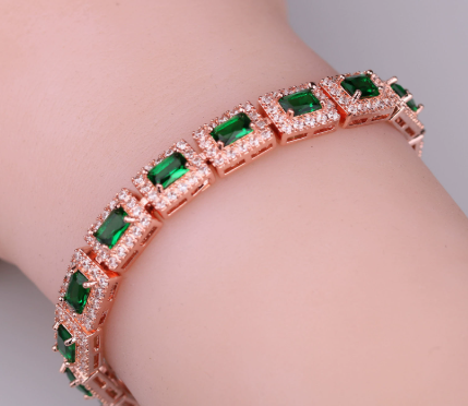 Emerald Green Luxe Bracelet | Gold