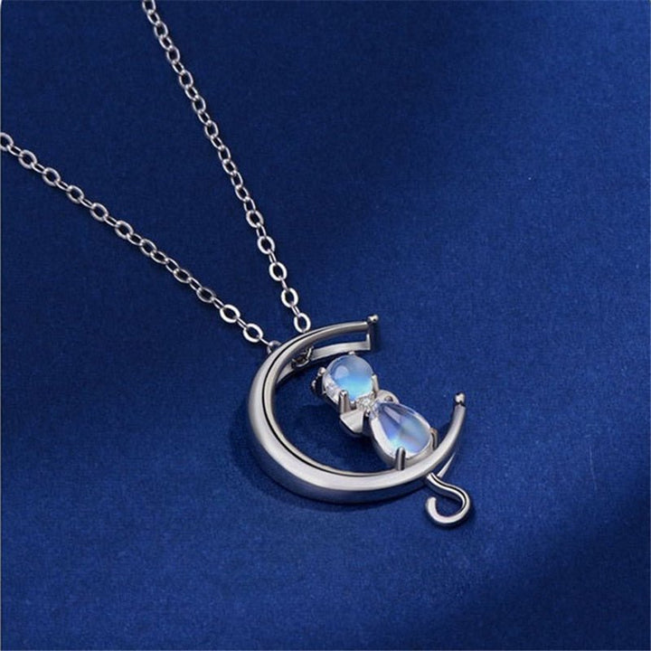 LunaCat™ - Moonstone Crescent Necklace