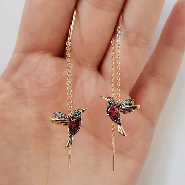 Hummingbird™ - Enamel and Zirconia Earrings