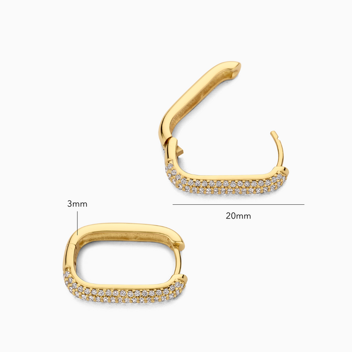 Iconic Pavé Hoop Earrings | Gold